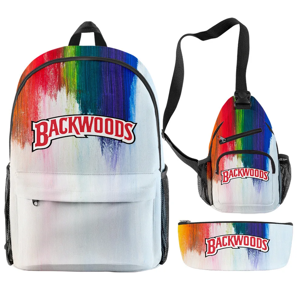 

BACKWOODS Backpack Outdoor Travel Bag Backpack Shoulder Bag Pencil Case Three-piece Student Zipper School Bag