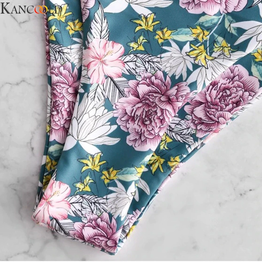 KANCOOLD женский раздельный купальник из двух частей с цветочным принтом