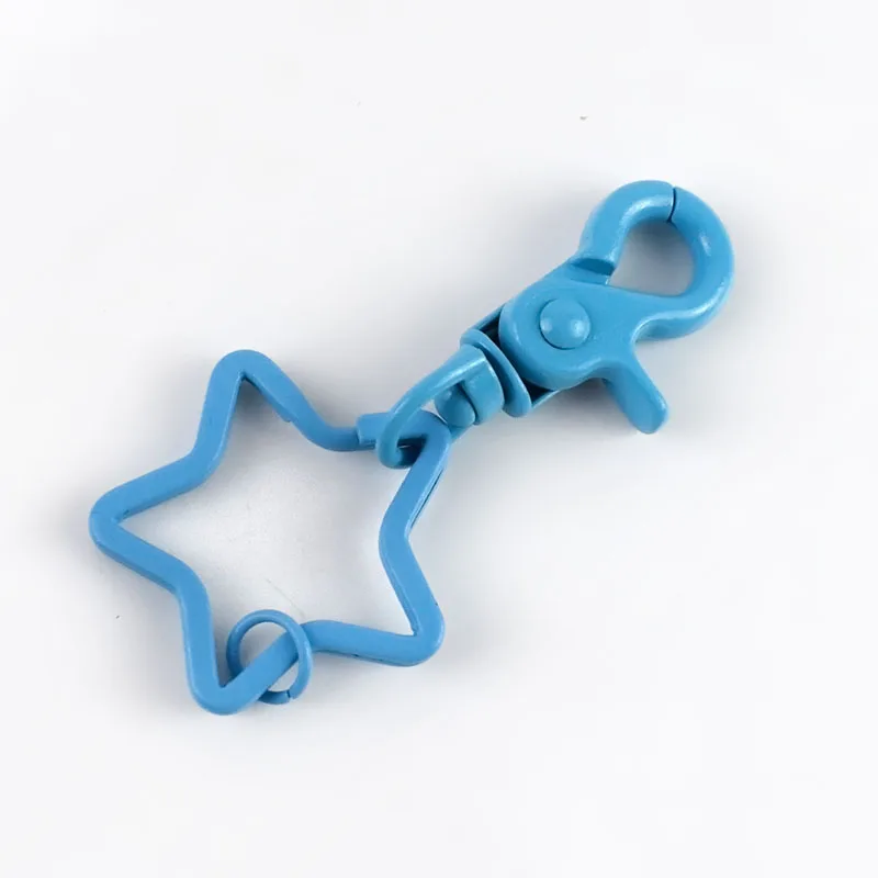 03skyblue 5/10 шт. Meetee 43 мм конфеты брелок Кольца для пряжки звезда брелок для ключей Разделение собака пряжки карабин Лобстер "сделай сам" брелок-подвеска - Цвет: 03skyblue