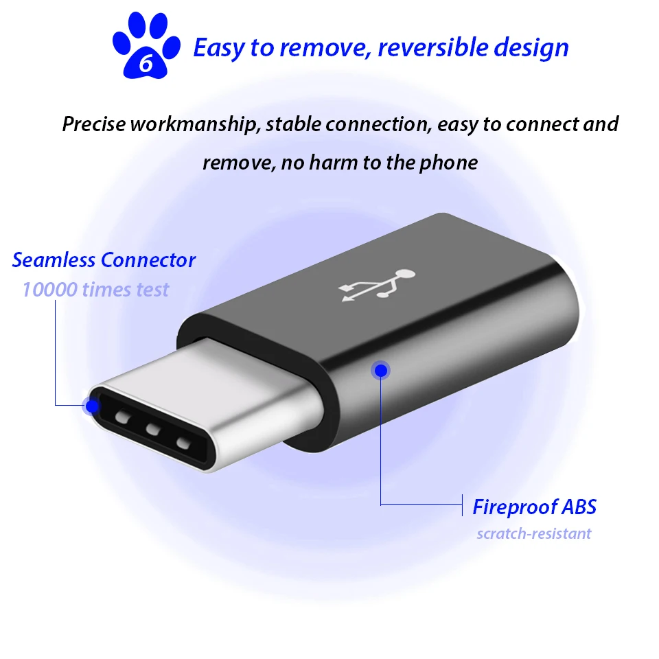 5 шт. usb адаптер mi cro USB Женский к type C Мужской для Letv Xiaomi 5X Oneplus samsung 8X S9 S10 Note 10