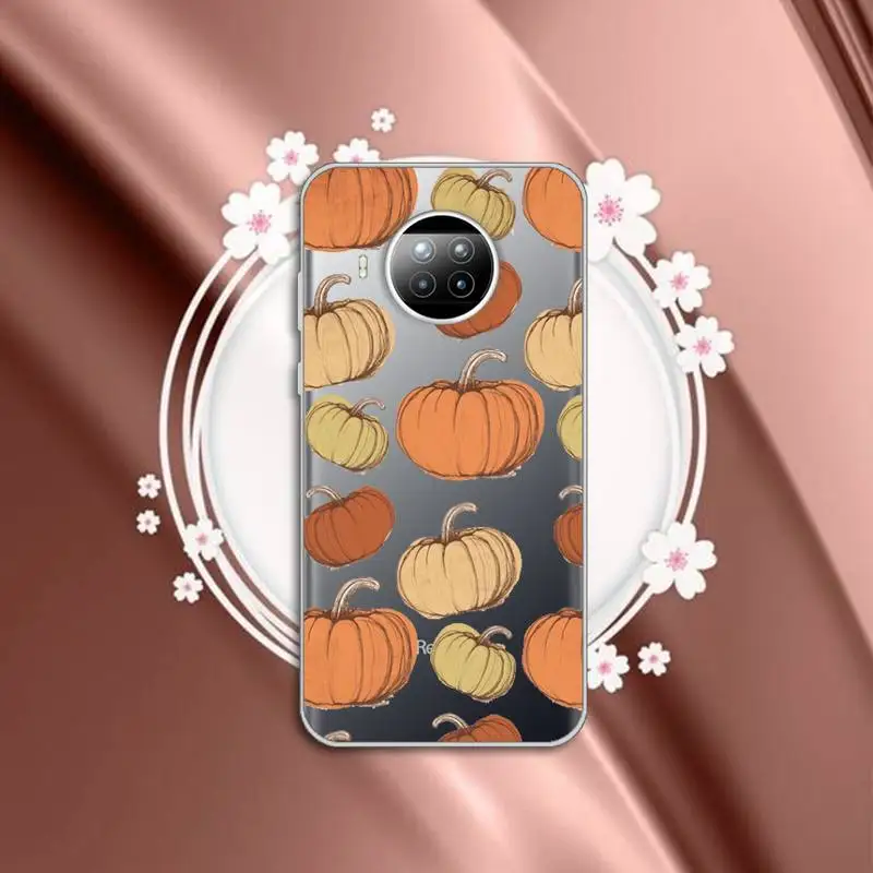 

pumpkin Phone Case Transparent for Xiaomi mi Redmi note 10 t 8 9 pro lite 11 Samsung S 8 9 10 20