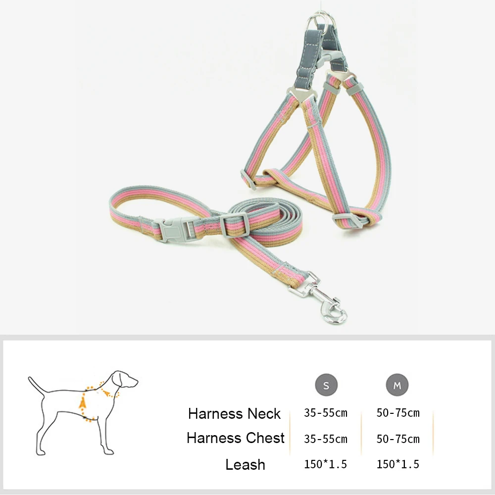 Собачья шлейка жилетка Регулируемый Щенок Кот прогулки ошейник и поводок