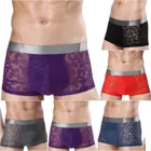 Шорты Нижнее белье для мужчин хлопковые трусы мужские трусы ледяной шелк с принтом плоские углы сексуальные боксеры Трусы боксеры шорты