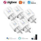 Tuya ZigBee Smart Plug 15A адаптер для розеток европейского стандарта Беспроводной таймер розетка Smart Home голосовое Управление работать с Alexa Google домашний помощник