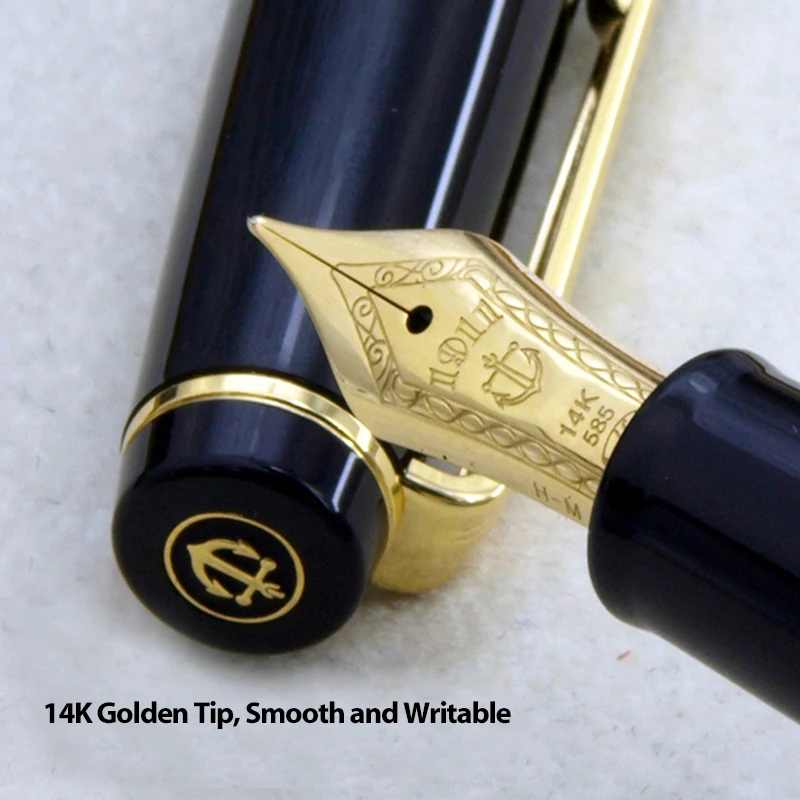 Перьевая ручка с плоским золотистым наконечником 14 к для школы офиса письменных