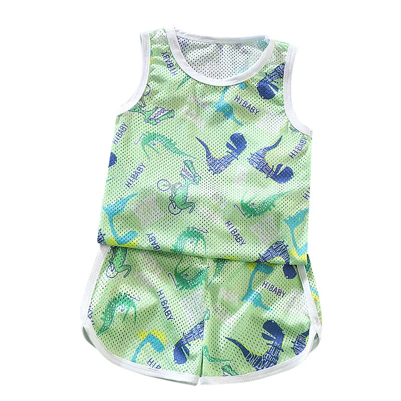 

Children's Clothing Summer Boys and Girls Vest Sleeveless Shorts Quick-Drying Sportswear Handsome 2-Ppiece Suit