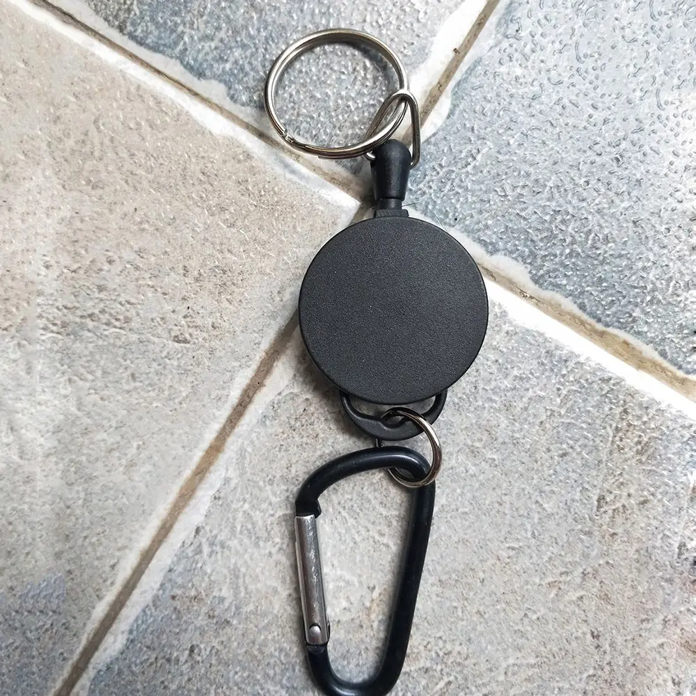 Гибкий стальной трос эластичный брелок спортивный выдвижной с защитой от потери