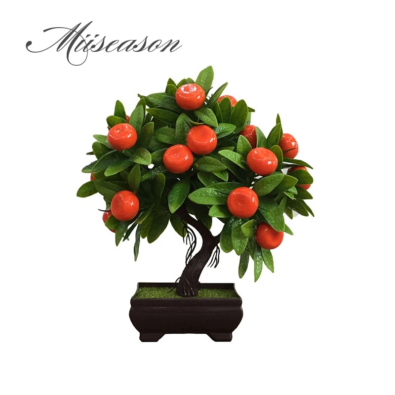 Искусственные растения бонсай апельсиновое Персиковое фруктовое дерево в