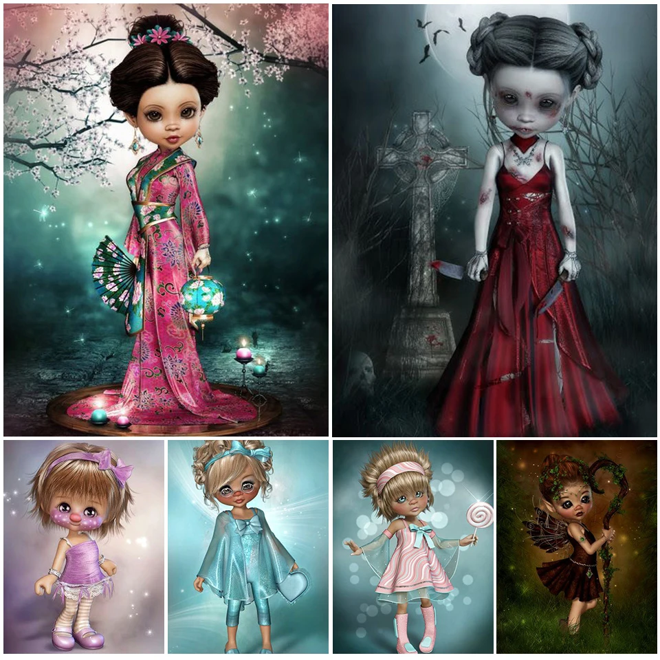 5D алмазная живопись сделай сам полноразмерная мультяшная кимоно для девушек