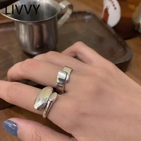 livvy silver color irregular curved open ring for women french exquisite party jewelry birthday%c2%a0 2021 trend