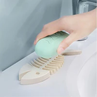 creatived fish soap dish nordic bathroom decoration soft case for scented soap box fish bone stand holder