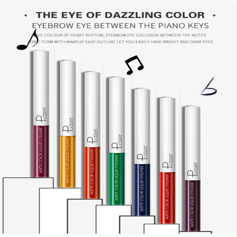 Pudaier макияж для глаз 15 цветов Матовая жидкая цветная подводка Быстросохнущий