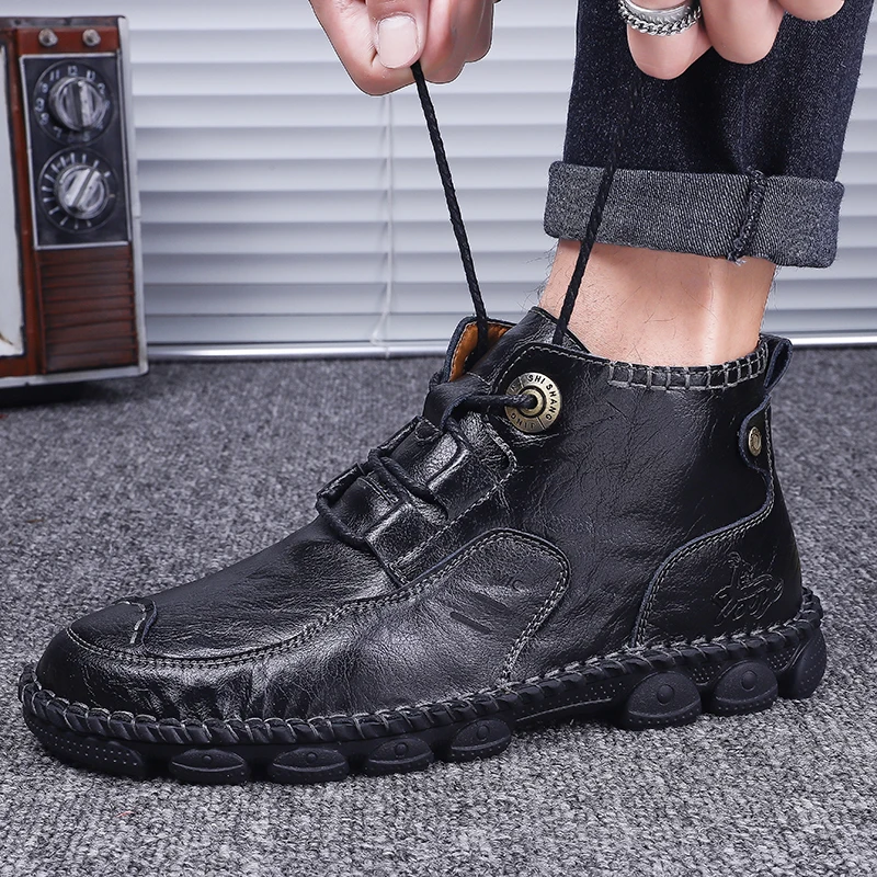 

Zapatillas Informales, мужская повседневная обувь на плоской подошве; Модные кожаные ботинки мужские с прямоугольным каблуком; Zapatos Casuales; Zapatillas Hombre; Кр...