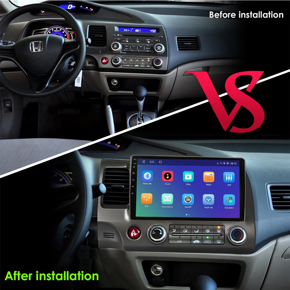10.1 Inch 2Din Android 10 Car Stereo For Honda Civic 2006-2011 Radio Multimedia Player Navigation GPS Carplay RDS | Автомобили и