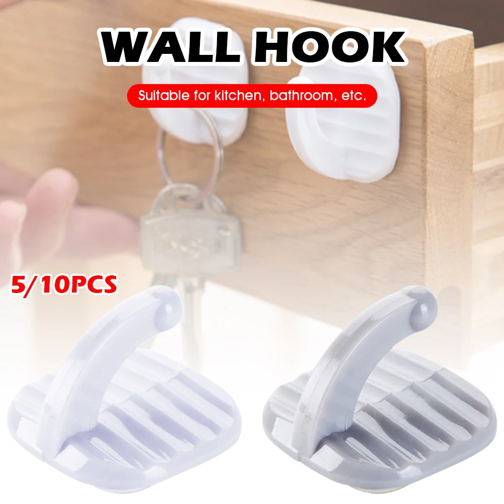 

Wall Hook Hanger Self Adhesive Coat Hook Kitchen Wall Rack Punch Free Max.Load 5kg Home Organizer For Kitchen Bathroom Hooks