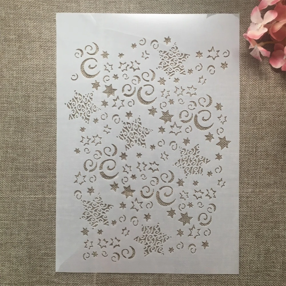 

A4 29cm Stars Snowflake DIY Layering Stencils Wall Painting Scrapbook Coloring Embossing Album Decorative Template