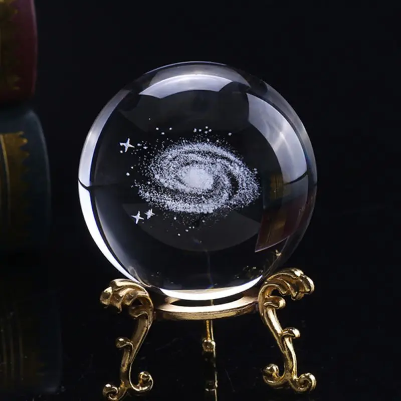 6 см лазерная гравировка Солнечный хрустальный шар 3D миниатюрная модель планет