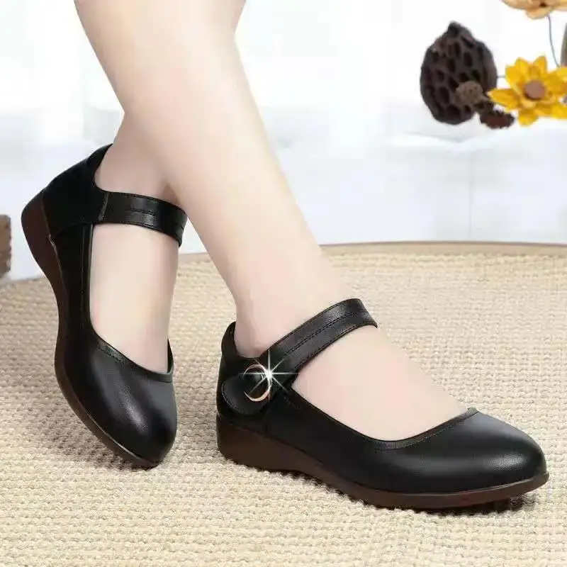 

Cresfimix Sapatos Femininas; Женская повседневная обувь из искусственной кожи черного цвета с пряжкой на ремешке; Обувь на высоком каблуке; Женская беже...