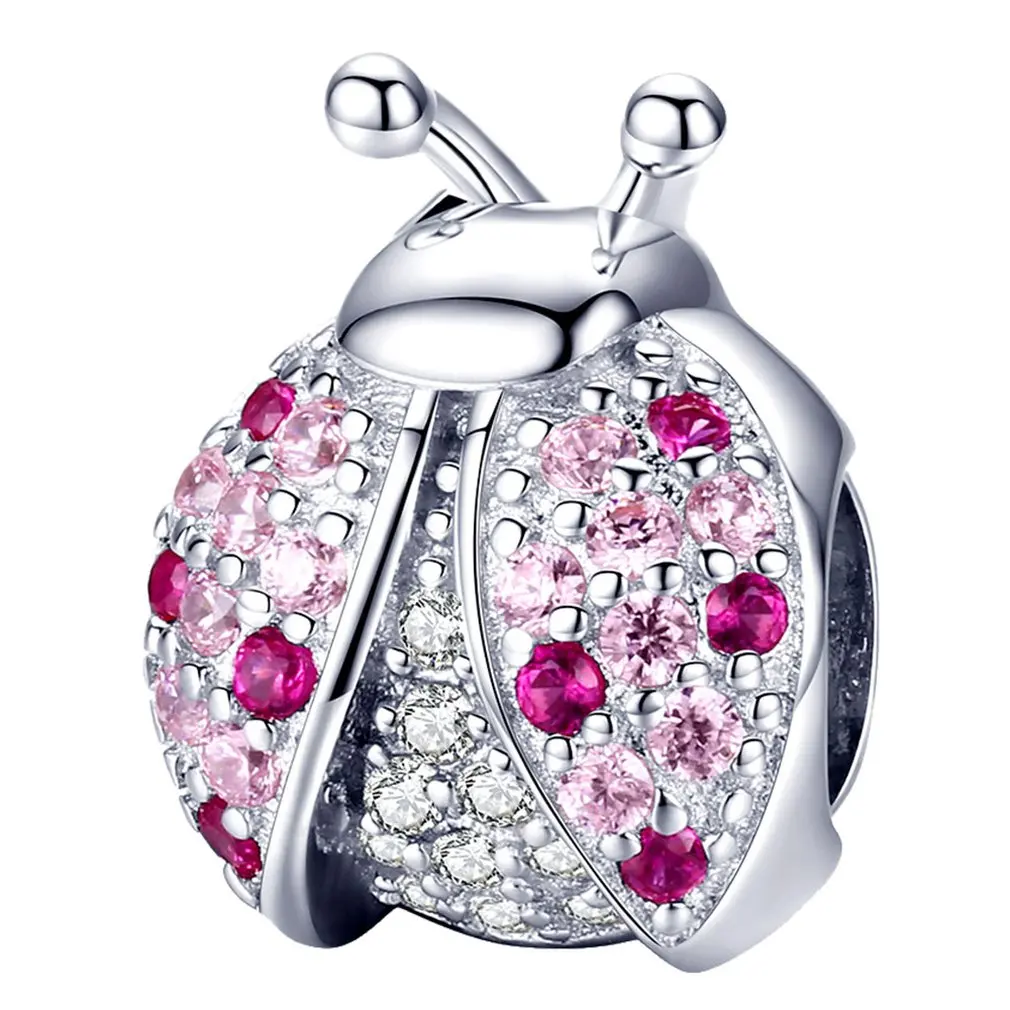 Silver Pendant For Chain Bracelet Fashion Ladybug Gift Ladies Delicate |