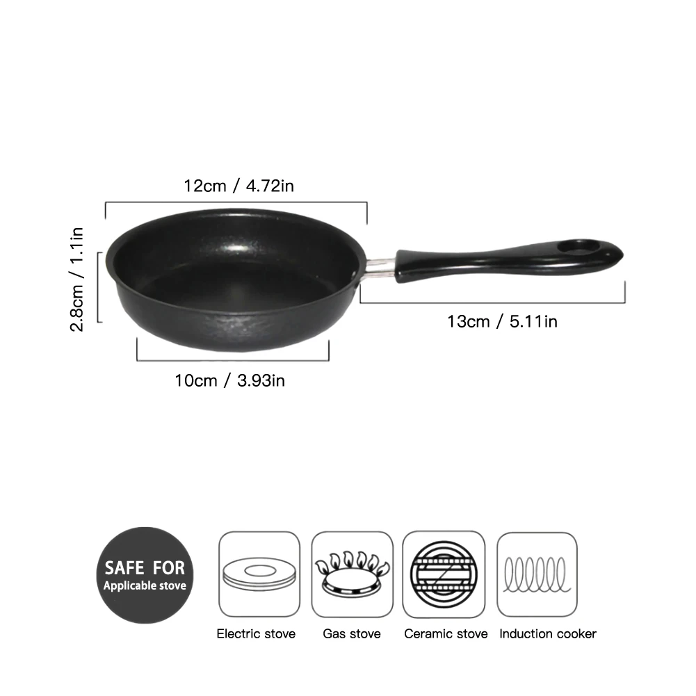 

12cm Mini Portable Egg Pot Frying Pan Breakfast Omelette Home Non Stick Long Handle Anti-scratch Coating Kitchen Supplies