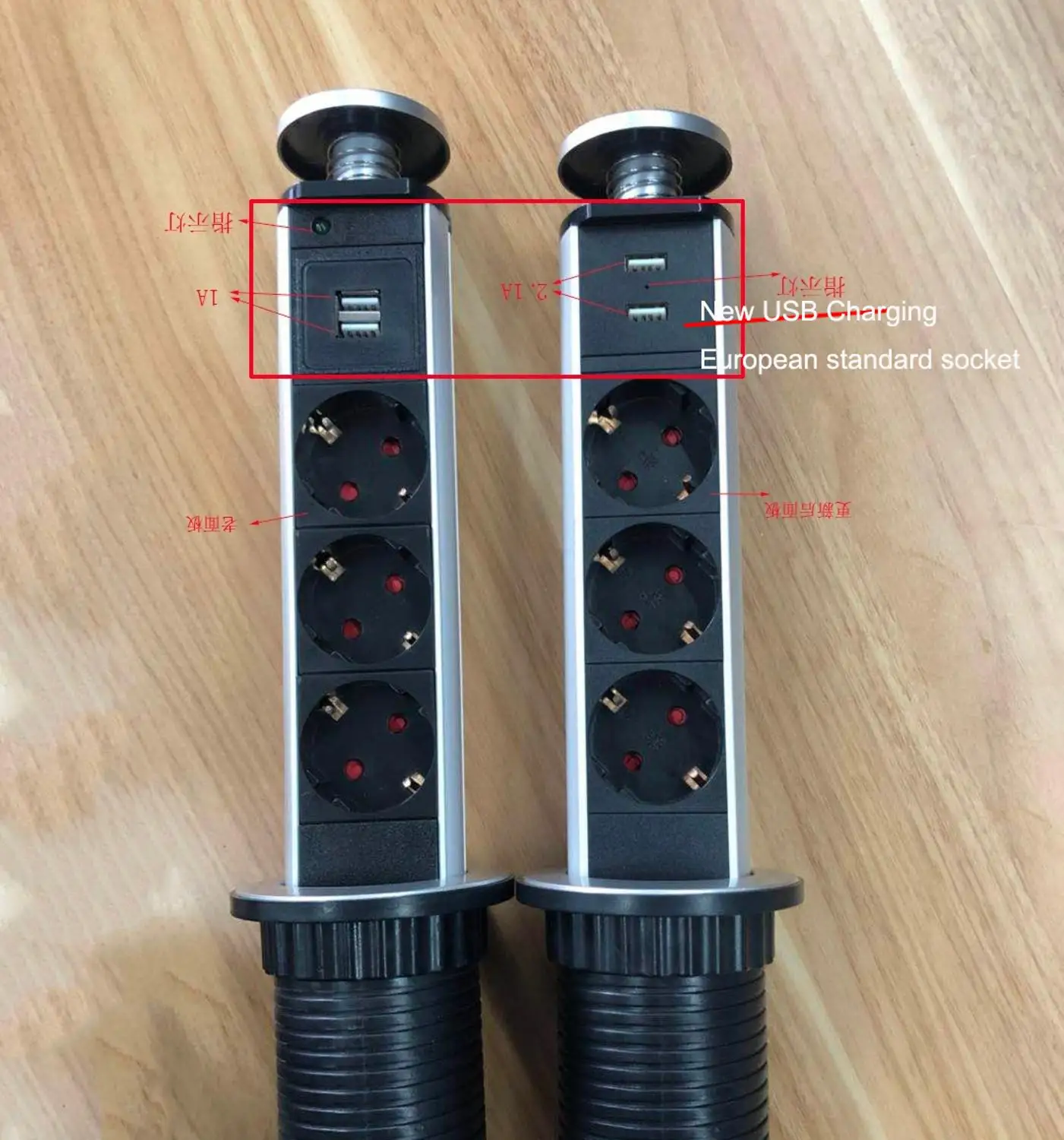 Лидер продаж корпус из алюминиевого сплава Тип usb зарядка ЕС настольная розетка с Гнездо индикатора кухонная розетка US/EU/UK вилка