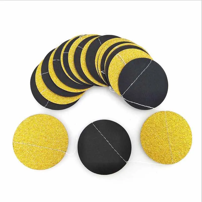 Блестящая круглая Цветочная нить 2 м Черного и золотого цвета украшения для