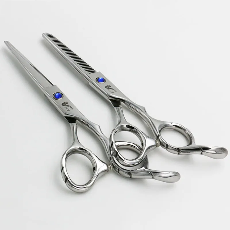 6-дюймовые Профессиональные Парикмахерские ножницы с голубыми драгоценными