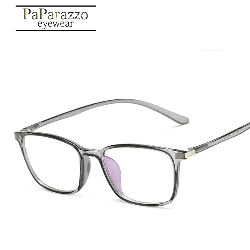 C5 Transparent gray Модные компьютерные очки анти-Синий Свет TR90 очки, Сохраняющие форму рамки ультралегкие квадратные оптические оправы для женщин и мужчин - Цвет оправы: C5 Transparent gray