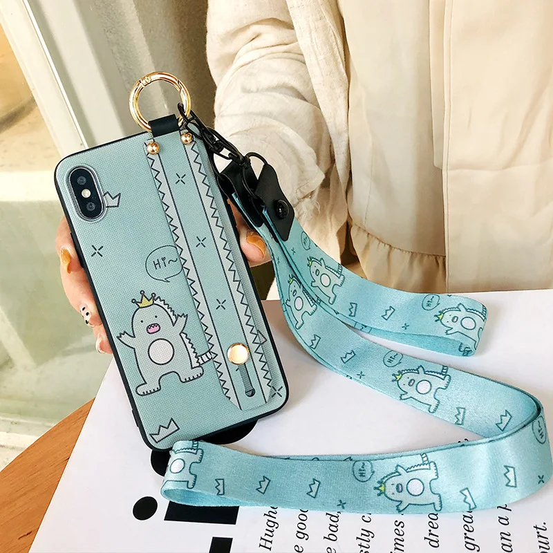 Мягкий модный чехол для телефона Apple Iphone 7 с петлей в виде цветка s 6 8 Plus X Xs Xr Max 11 Pro