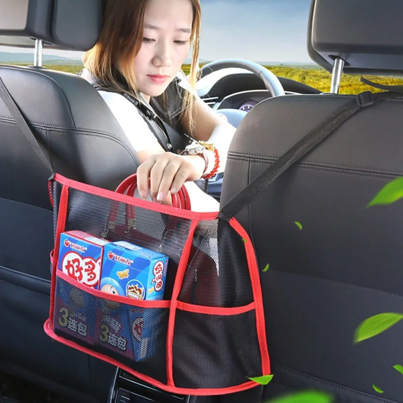

Universal Car Storage Net Pocket Travel Convenient Adjustable Seat Back Container Auto Storage Bag 40X15X26cm