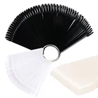 Палитра вееров для накладных ногтей натурального цвета, прозрачный черный дизайн, форма для практики и маникюра, 50 шт., LEA23