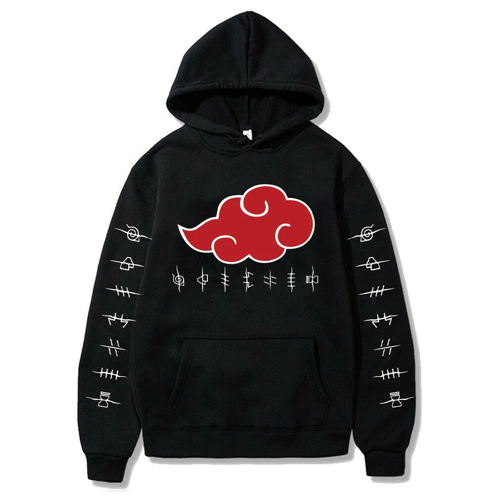 

Naruto Anime Akatsuki Cloud Symbols Cosplay Hoodies Streetwear Ninja Sharingan Men Women Oversized Sweatshirt Pullover Hoody