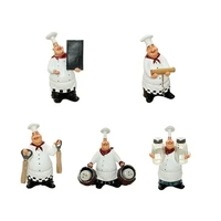 european retro chef model decoration resin craftsman mini chef statue white hat top chef home kitchen restaurant bar cafe