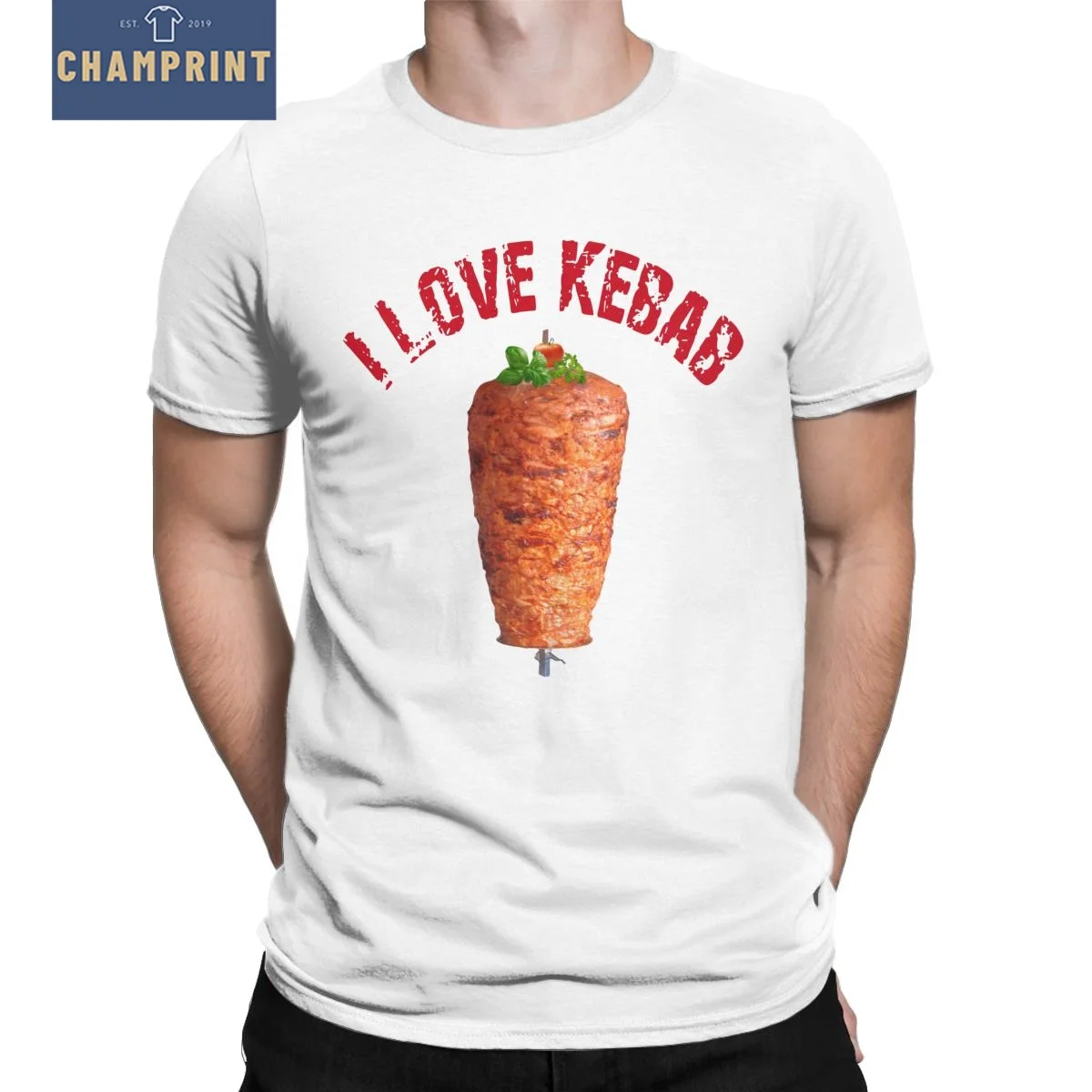 Мужская футболка с коротким рукавом и круглым вырезом из чистого хлопка|Мужские