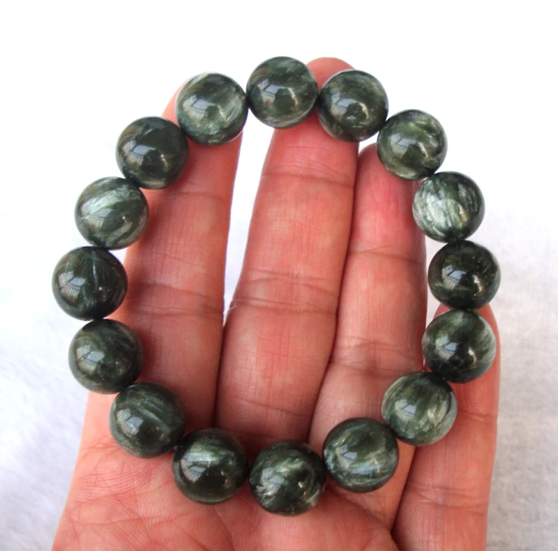 Бесплатная доставка браслет из натурального серафинита с круглыми бусинами 12 мм