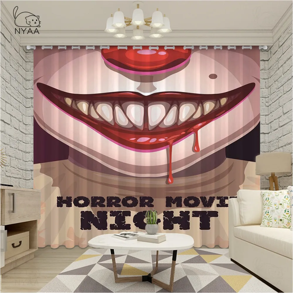 Злой клоун Хэллоуин окно занавеска s декор комнаты для кухни столовая салон