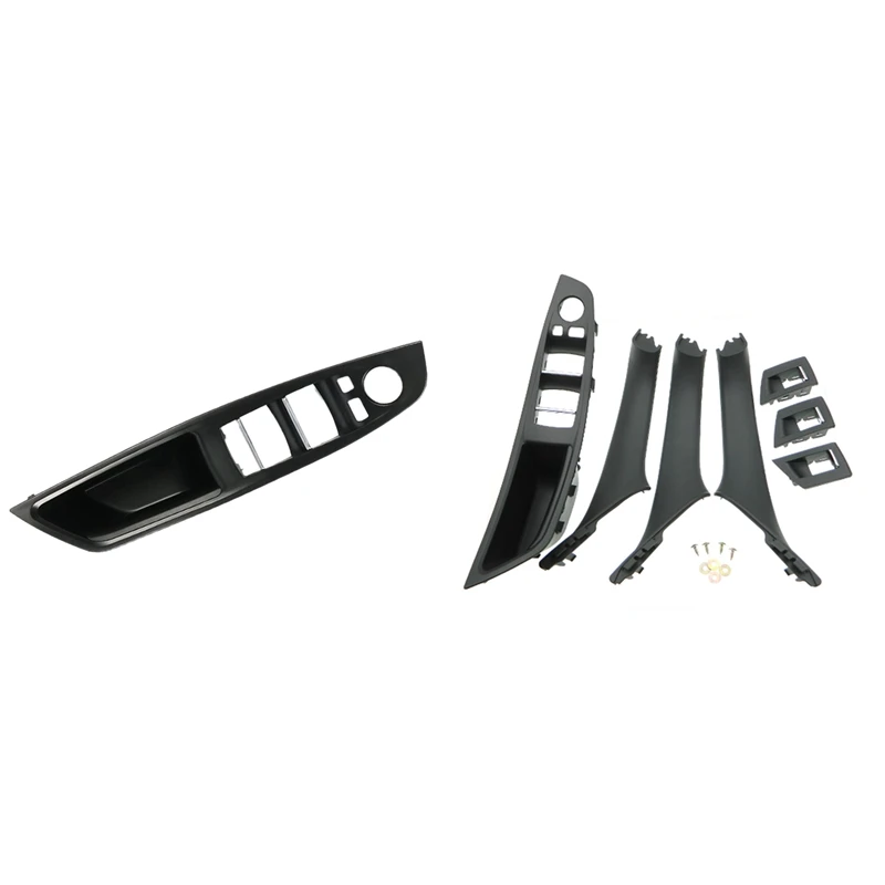 

Левая БОКОВАЯ дверная ручка для-BMW F10/F11 5 Series 2010-2016 (черная) и LHD Автомобильная дверная ручка внутренняя дверная панель Натяжная отделка