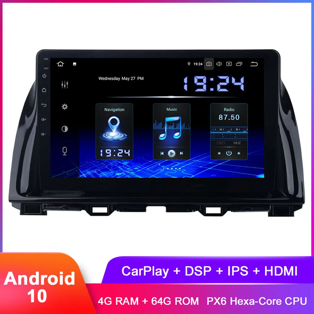 Dasaita 10 2 &quotIPS Android автомобильный стерео GPS для CX5 CX-5 2013 2014 2015 Carplay In Dash авто радио WiFi DSP