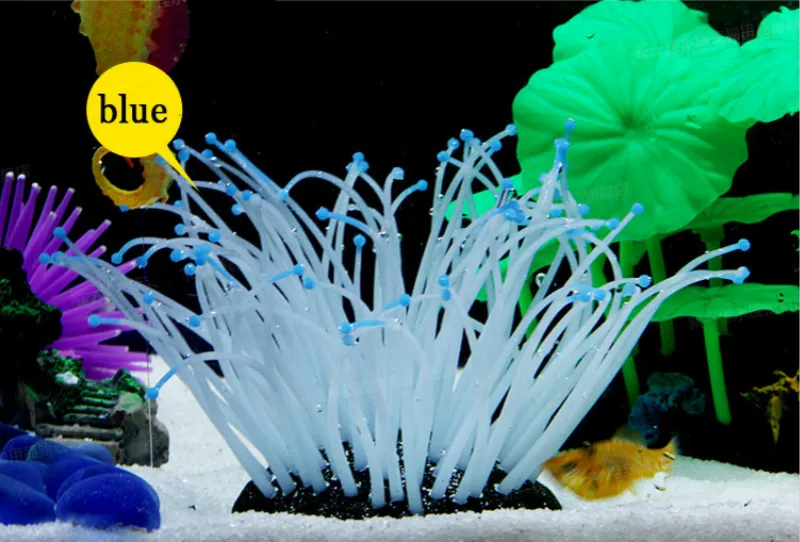 5 цветов аквариум со светящимся эффектом искусственный морской анемон имитация
