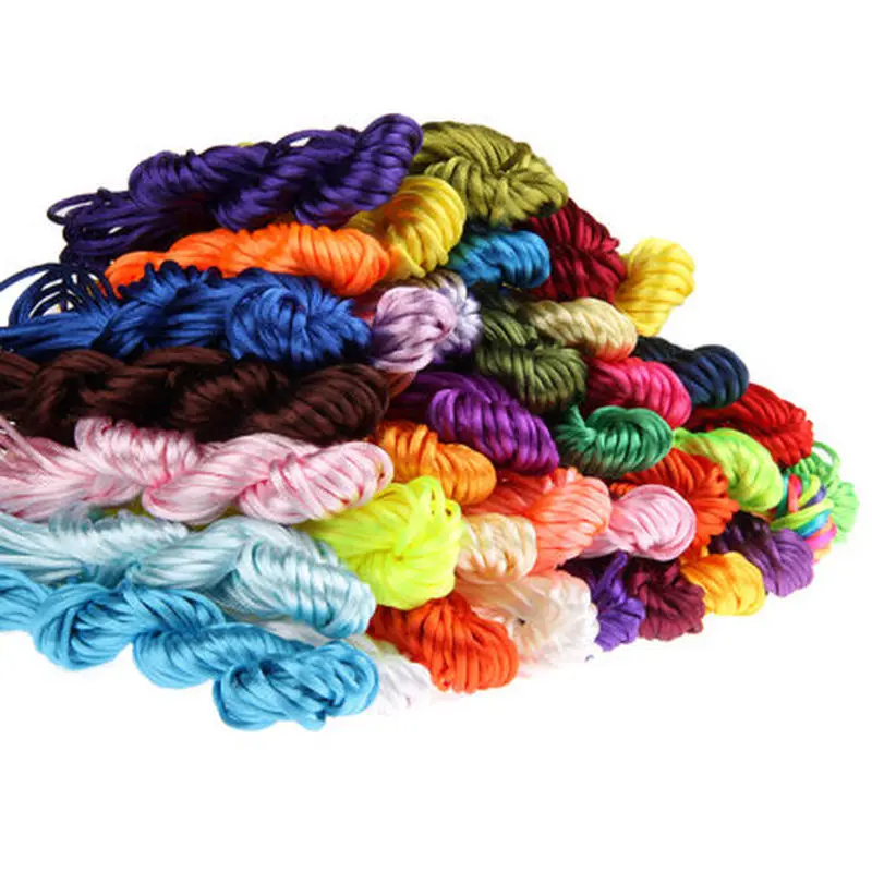 10meter Multicolor DIY Chinese Knot Bracelet Soft Satin Rattail Silk Macrame Cord Nylon for Arts and Crafts Twisted Rope 2mm | Дом и сад