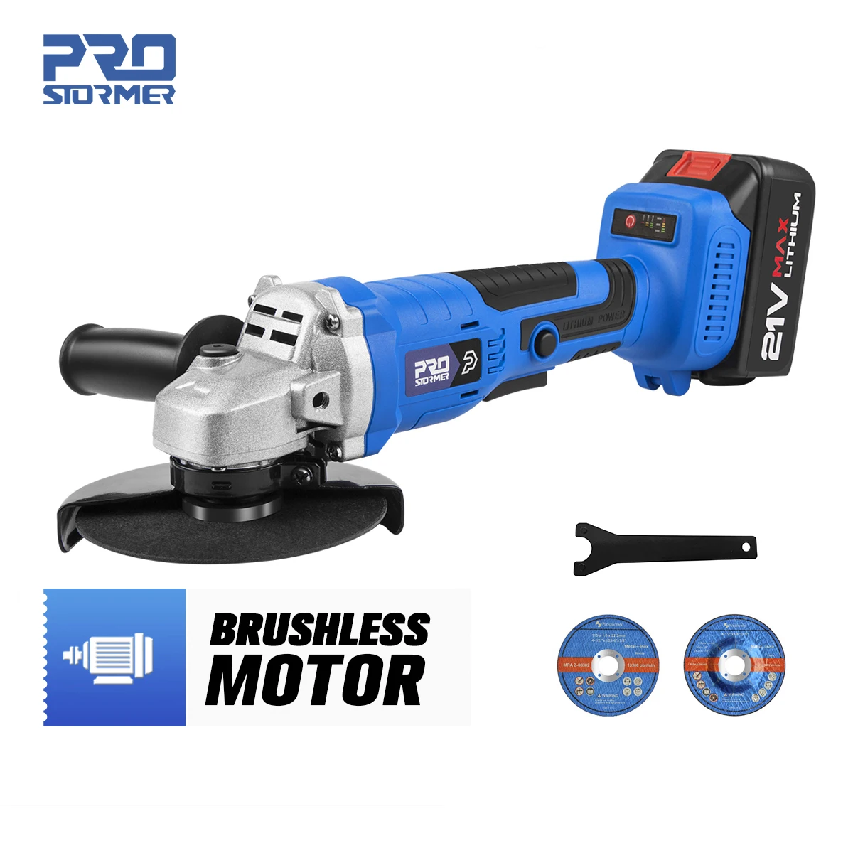 Угловая шлифовальная машина PROSTORMER бесщеточная электрическая Беспроводная для
