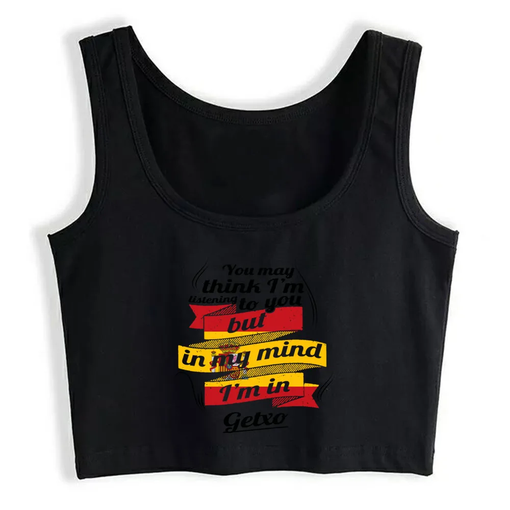 

Crop Top Women Urlaub Spanien Espanol Travel I M In Spain Getxo Harajuku Tank Top Women Print Women Clothes