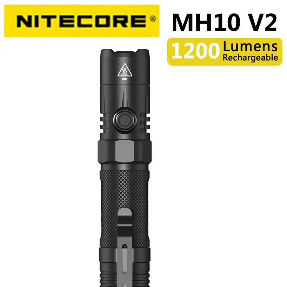 Светодиодный фонарик NITECORE MH10 V2 1200 люмен CREE XP-L2 V6 тактический 4000 мА · ч аккумулятор