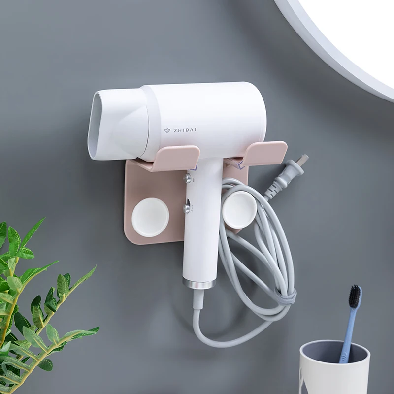 

Hair dryer rack toilet wall hanging hole free bathroom hair dryer rack toilet storage rack household