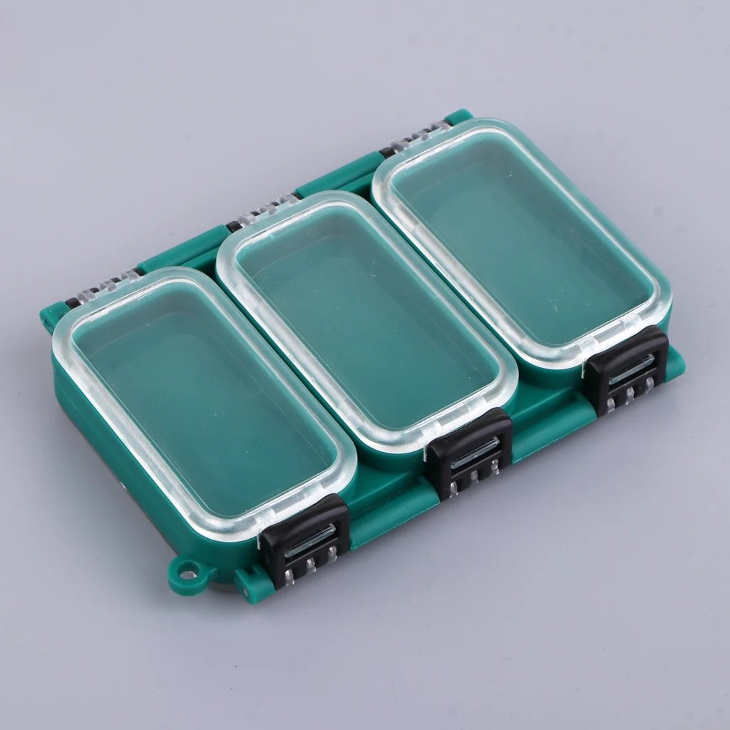 

Fishing Tackle Cases Green Storage Holder Button Pill Vitamin Container with 6 Compartments