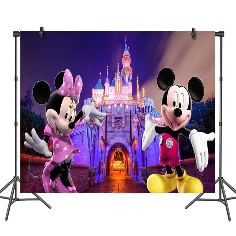Фон для детской фотосъемки с изображением мультфильма Диснея Микки Минни