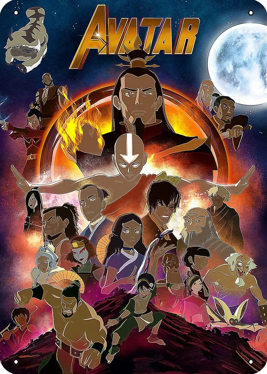 Аватар последний страйбмена металлический жестяной знак Airbender 12X8 дюймов