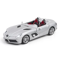 126 scale diecast car benz slr roadster metal model with light sound pull back vehicle alloy toys collection for boys gifts