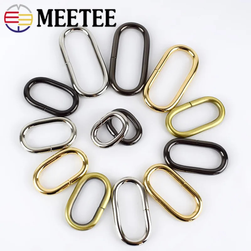 5 шт. Meetee овальное металлическое кольцо с О-образным вырезом для сумки ремень тесьма застежка с петлями пряжки для сумок Одежда DIY Швейные аксессуары Кожа ремесло