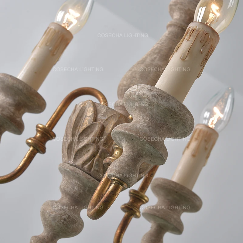 

3 light vintage chandelier small wooden hanging light fixture dining room loft decor lamps for kitchen kids'room bedside hallway